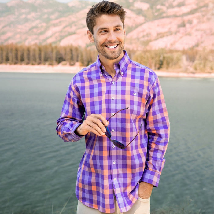 Purple        and        Orange | Jalisco Gingham Dress Shirt