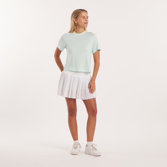 White | On Model Skirt | Full Body Outfit with Tee