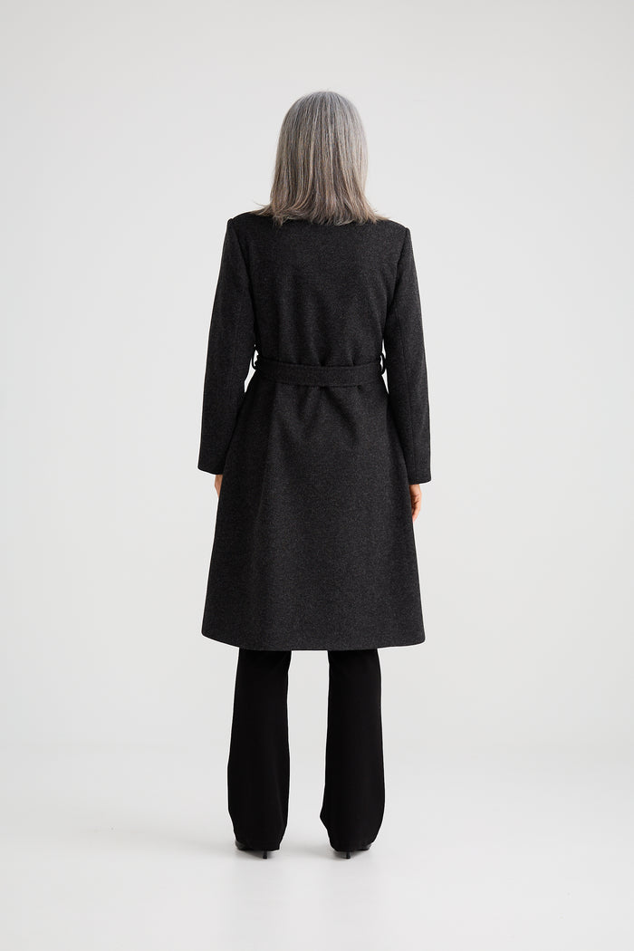 Brave + True Julianne Knee Length Coat in Charcoal | Women's Coats | Gretel Lane