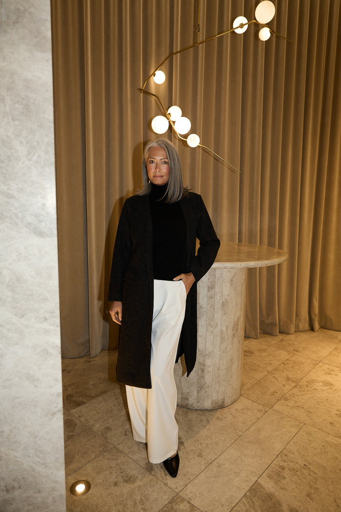 Brave + True Julianne Knee Length Coat in Charcoal | Women's Coats | Gretel Lane