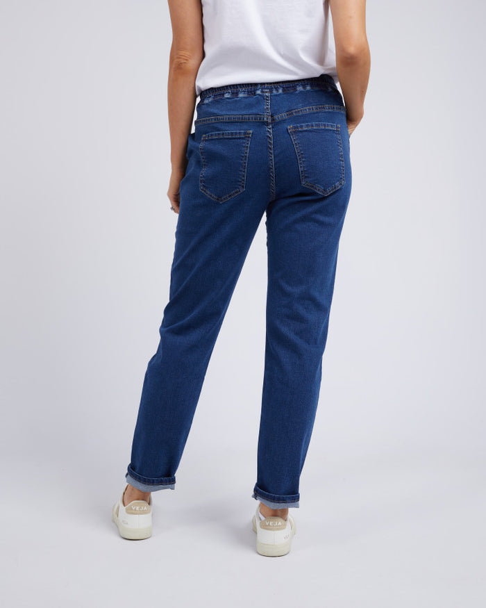 women’s denim jogger jeans with elastic waist | Foxwood