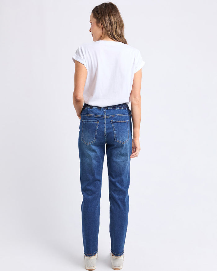 women’s denim jogger jeans with elastic waist