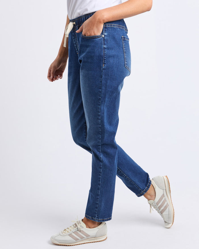 Foxwood denim jogger jeans with drawstring waistband