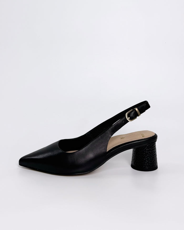 Black Leather Slingback Heel | Gretel Lane