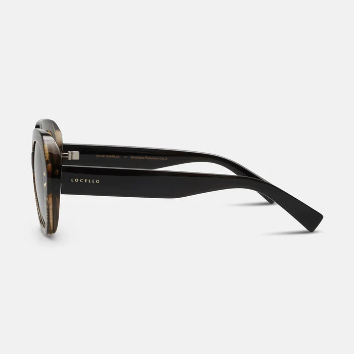Women’s oversized round sunglasses with grey stripe frames | fashion eyewear