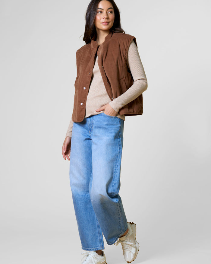 Stella + Gemma Kenzie Corduroy Puffer Vest in Ginger | Women's Vests | Gretel Lane