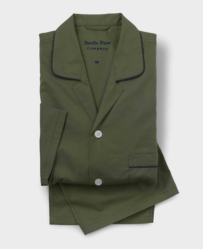 Men's Khaki Cotton Piped Pyjamas mannequin shot