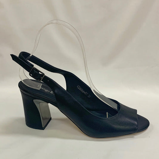 Kianna Leather Block Heels - Black