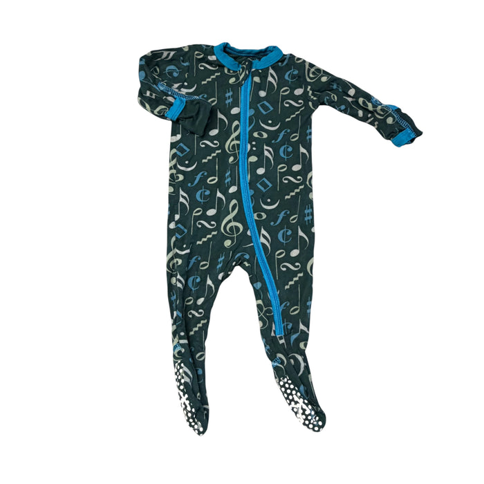 Kickee Pants | Green Music Note Footie Pajamas | Newborn