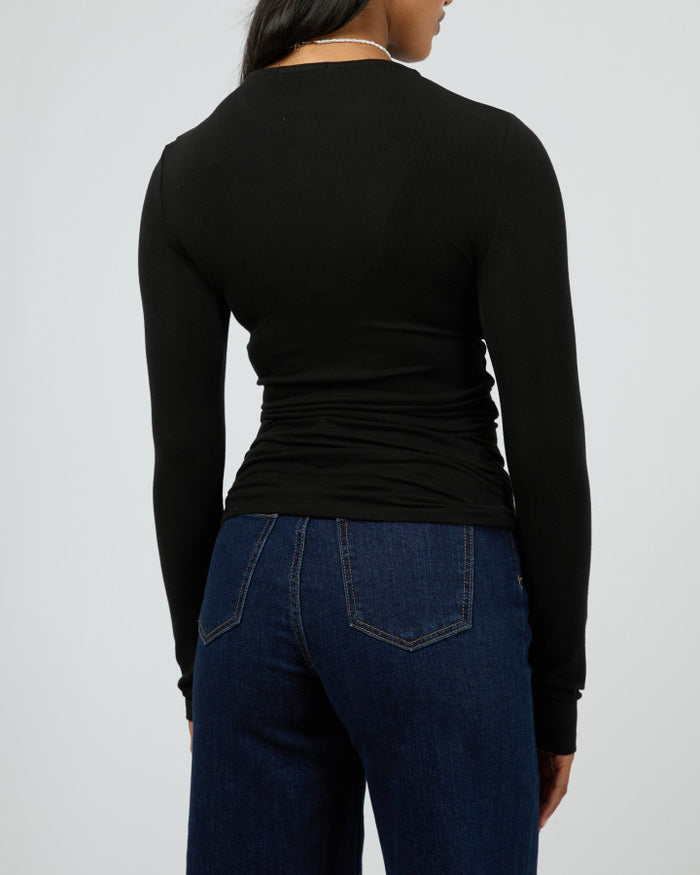 Kylie Long Sleeve Top (Black)