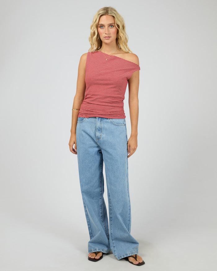 All About Eve Kylie Off Shoulder Stripe Top in Red | Women's Tops | Gretel Lane
