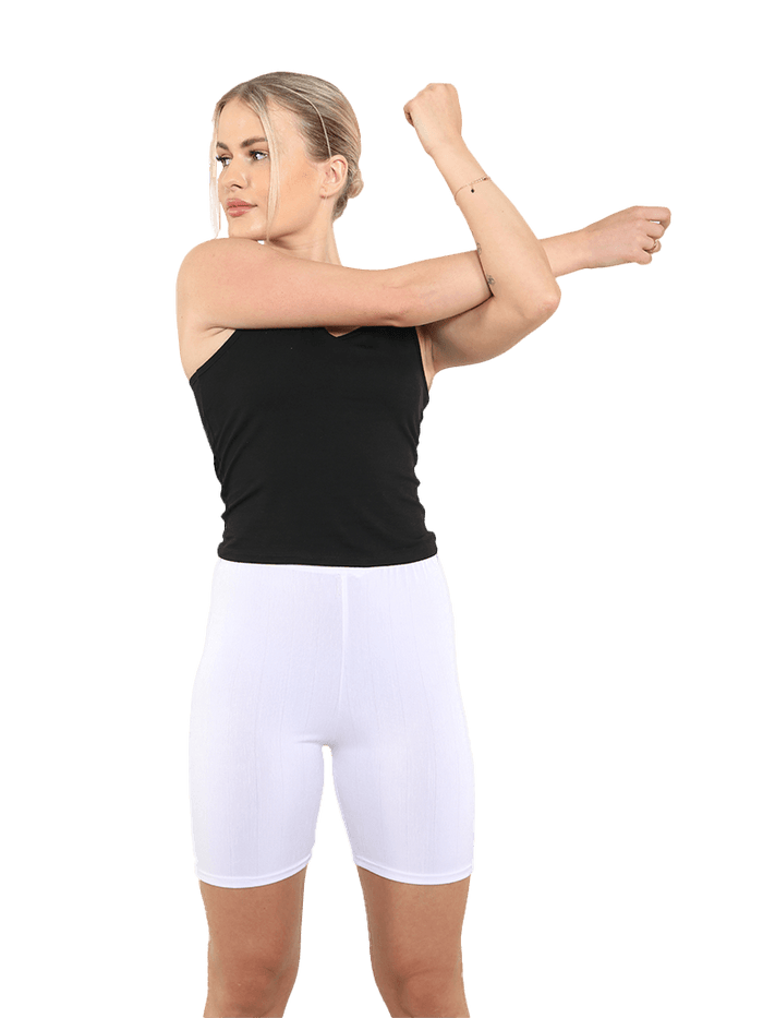Ladies Over Knee Cotton Cycling Shorts - thefancydress.co.uk