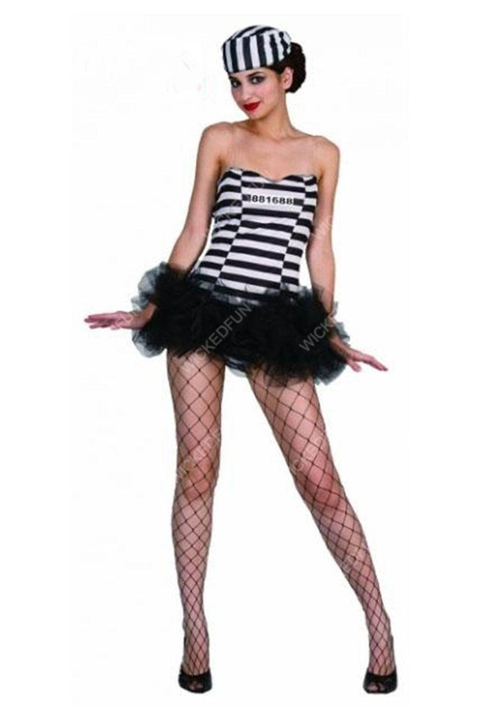 Ladies Prisoner Girl Costume - thefancydress.co.uk