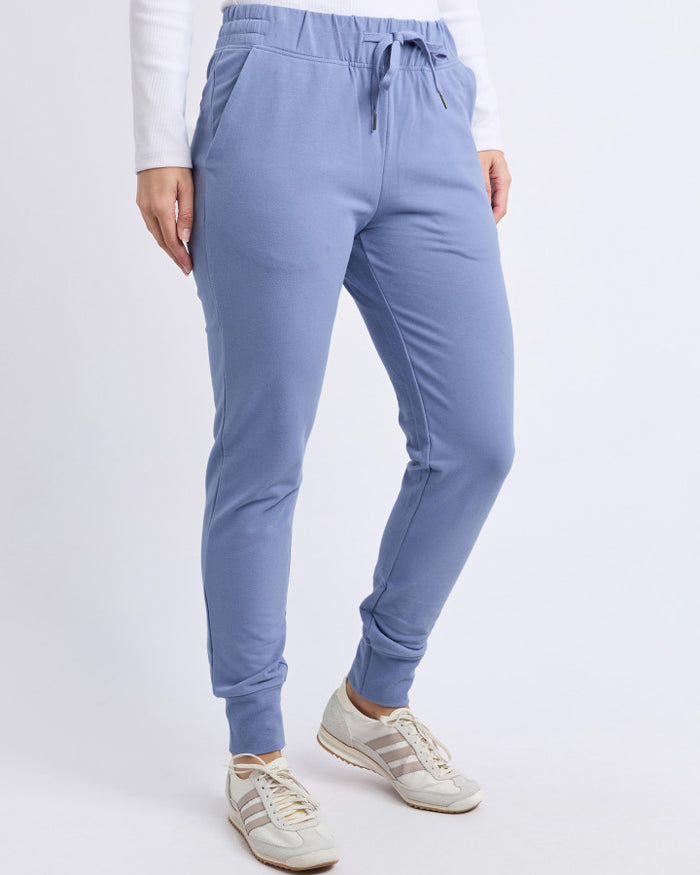 Foxwood Women's Light Blue Cotton Track Lazy Days Pant | Gretel Lane
