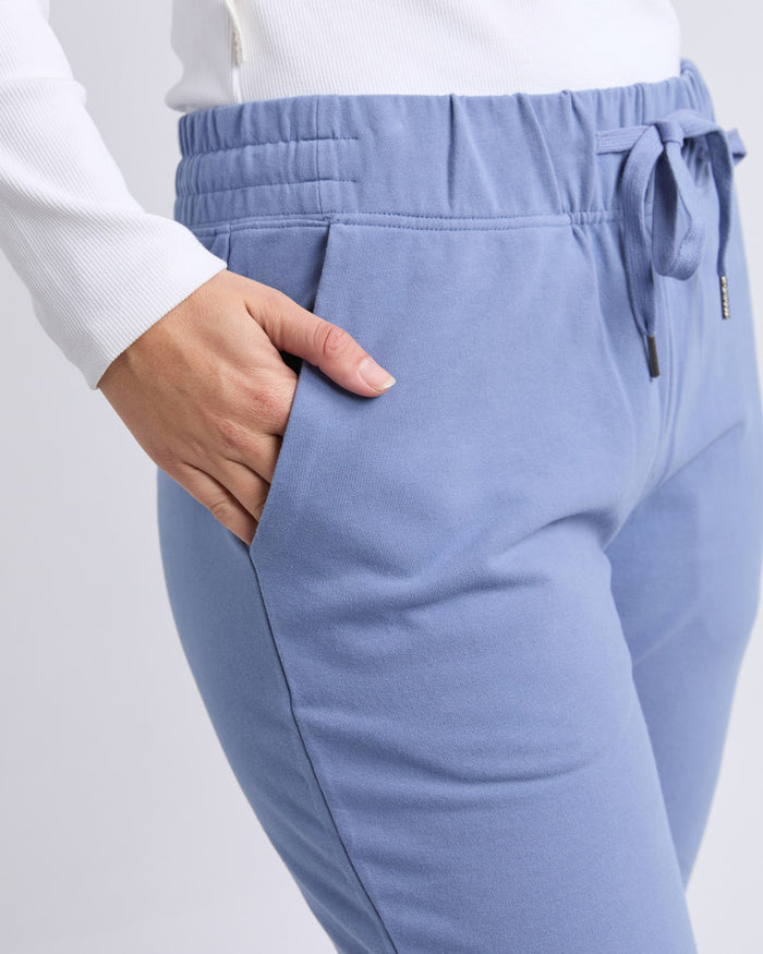 Foxwood Women's Light Blue Cotton Track Lazy Days Pant | Gretel Lane