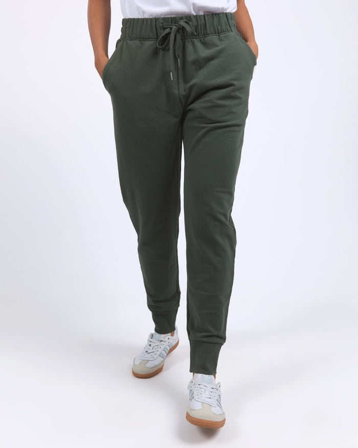 Foxwood Women's Khaki Cotton Lazy Days Track Pant | Gretel Lane