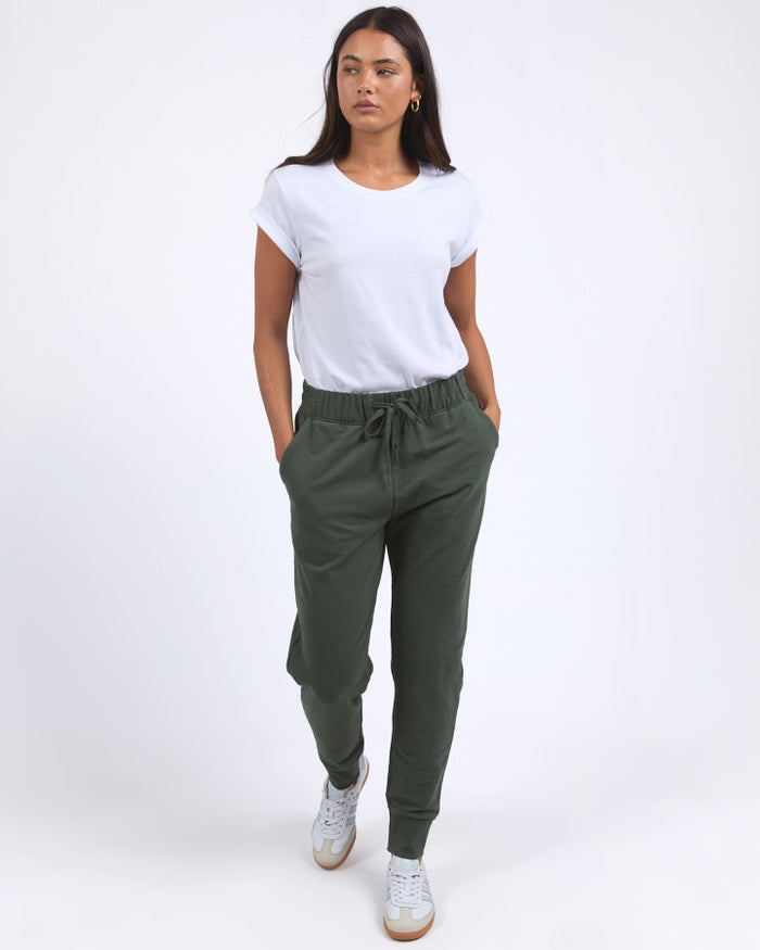 Foxwood Women's Khaki Cotton Lazy Days Track Pant | Gretel Lane