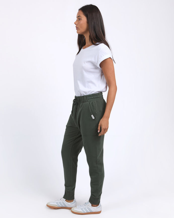 Foxwood Women's Khaki Cotton Lazy Days Track Pant | Gretel Lane