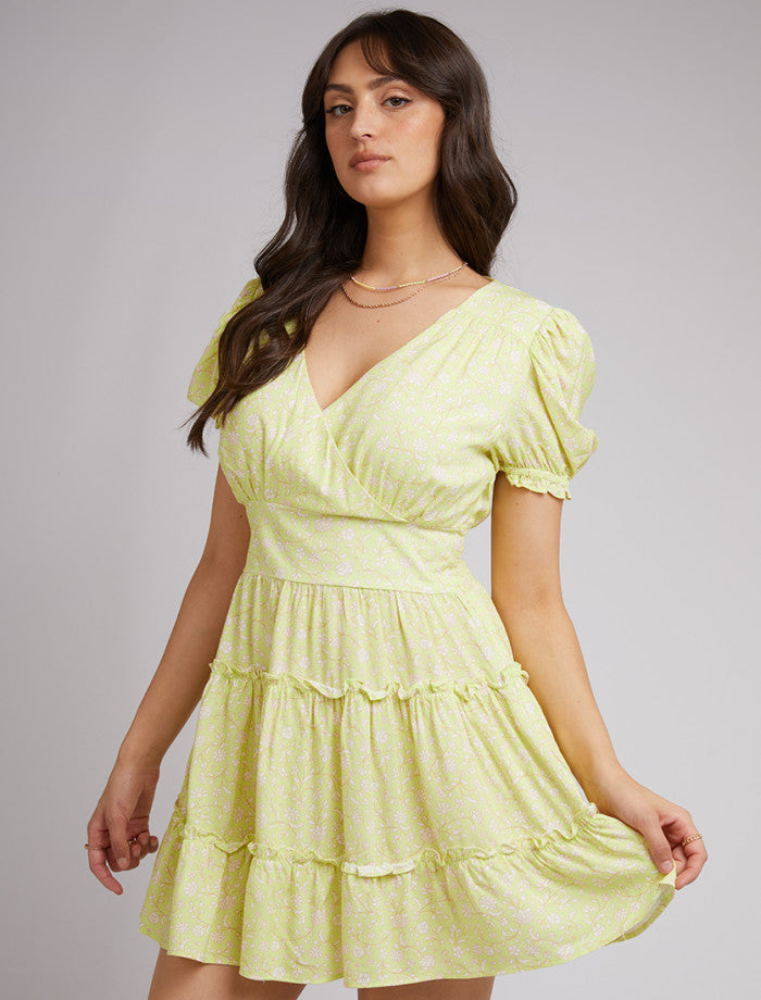 Leni Puff Sleeve Floral Mini Dress | All About Eve