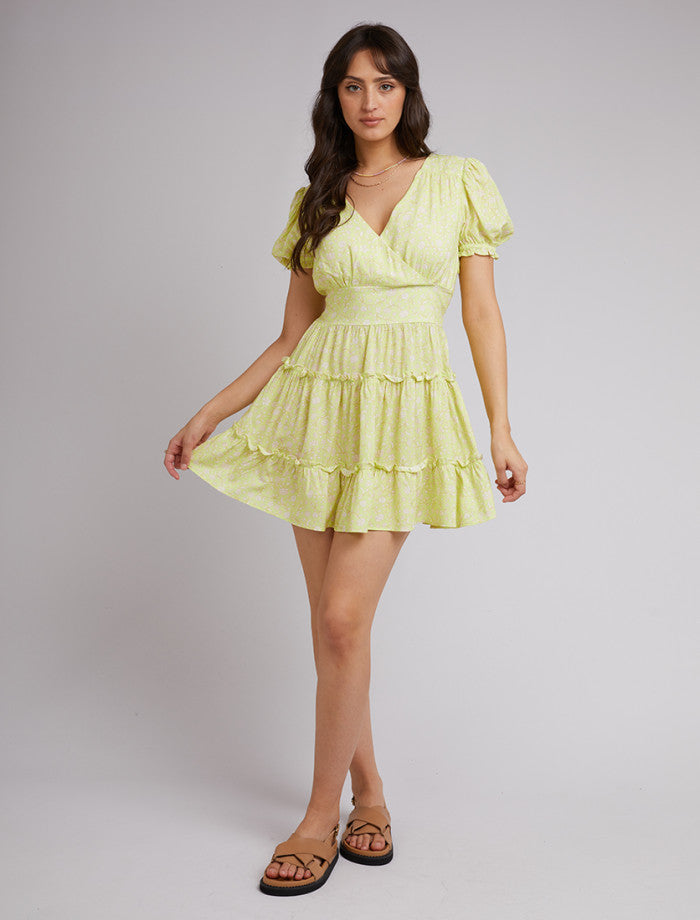 Leni Mini Dress lemon tones - All About Eve