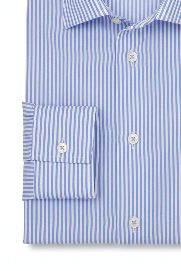 Lester Blue Bengal Stripe Made To Measure Shirt Cuff Detail