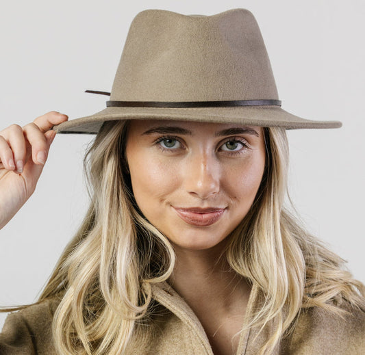 Rigon Leura Wool Felt Fedora Mushroom | Women's Hats | Gretel Lane