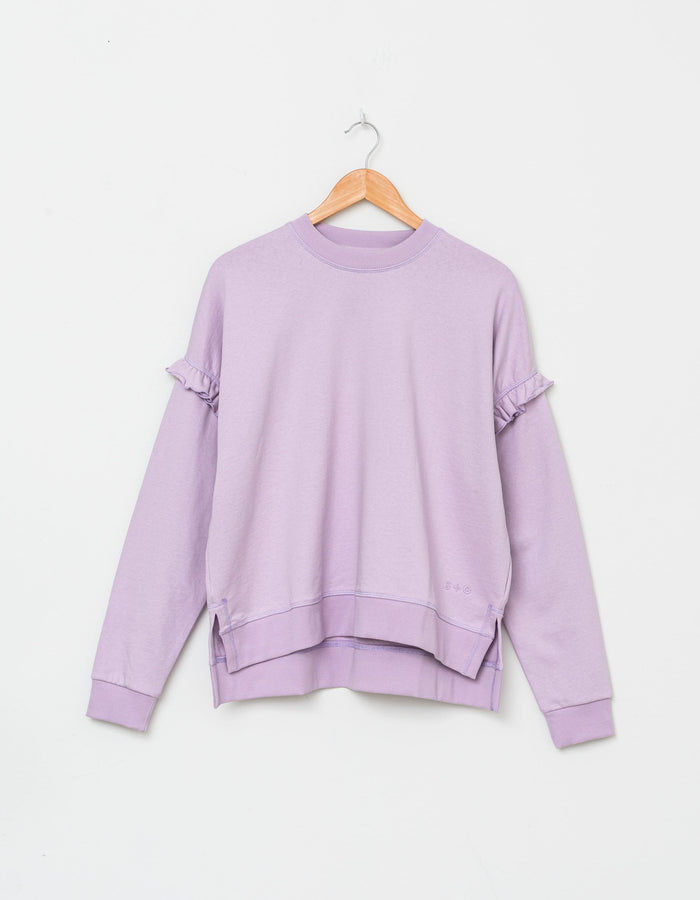 Lexie Ruffle Sweater Lilac Fog | Stella + Gemma