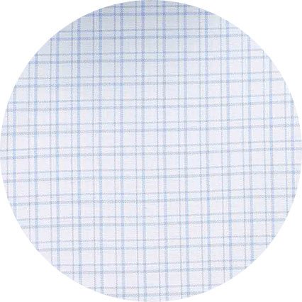 Men's Light Blue Cotton Check Classic Fit Formal Shirt With Short Sleeves fabric swatch
