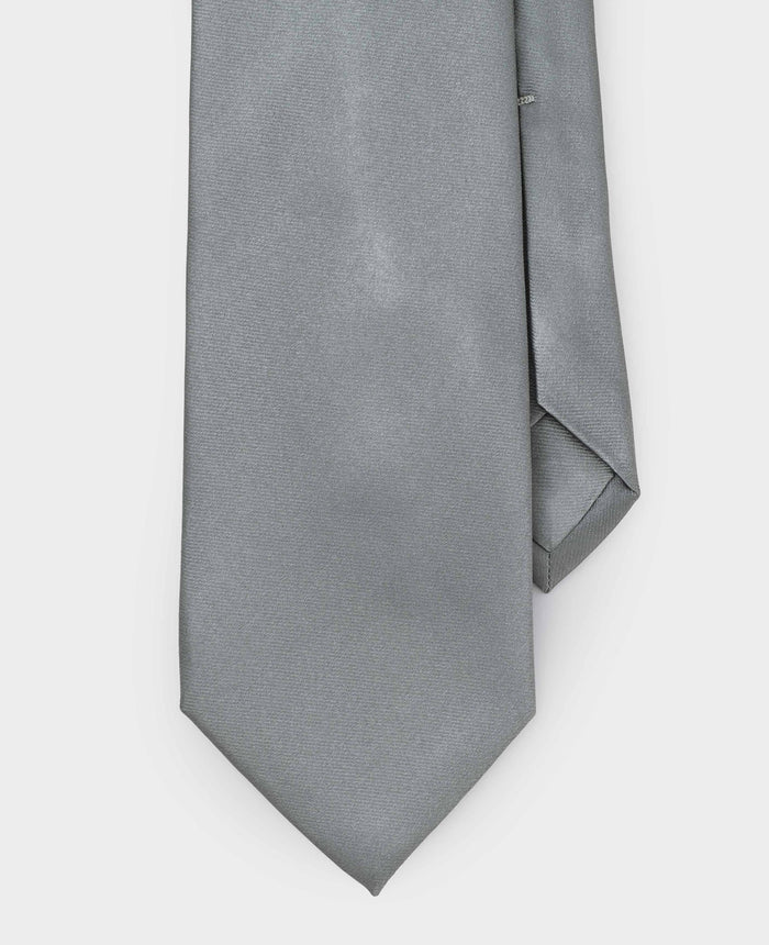 Men's Light Grey Seven Fold Silk Tie