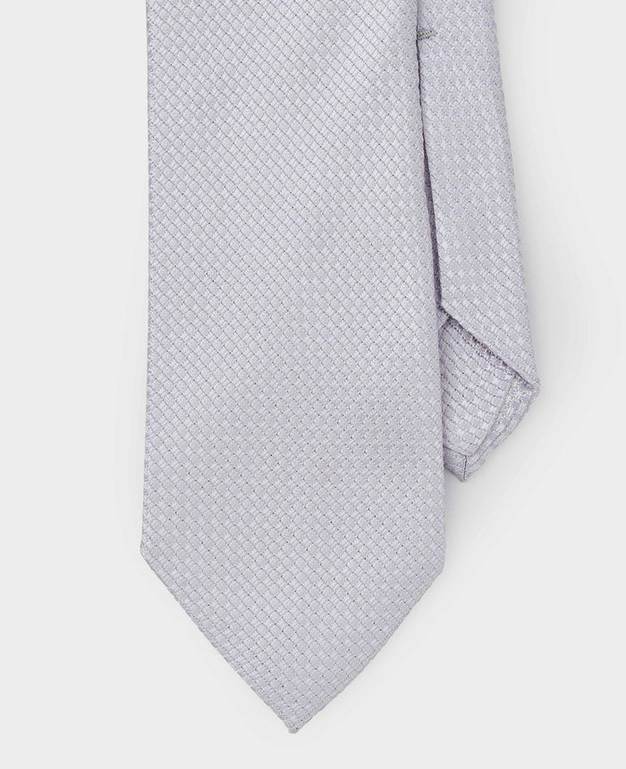Men's Lilac Textured Seven Fold Silk Tie