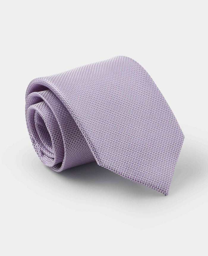 Men's Lilac Textured Silk Tie rolled up
