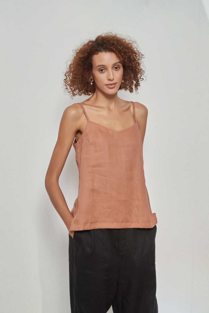 Women's dusty rose sleeveless cami top | Tirelli