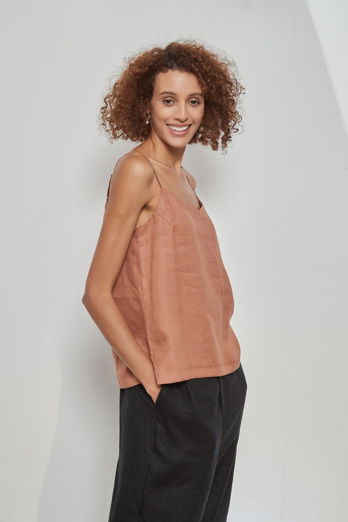 Lightweight rose brown cami top | Tirelli