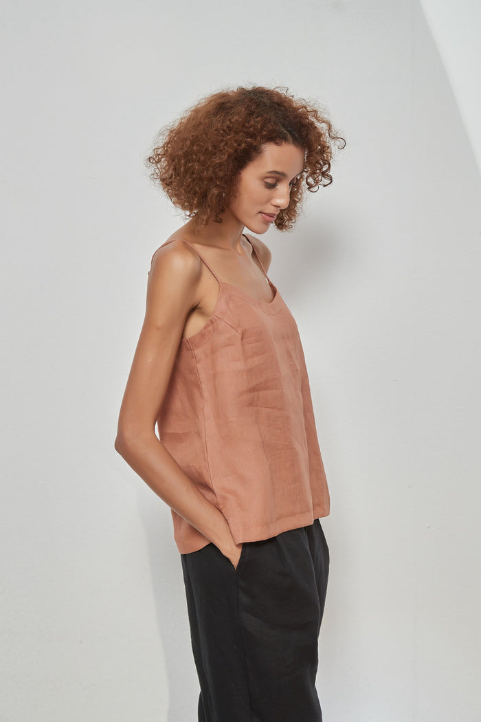 Women's terracotta tank top dusty rose | Tirelli