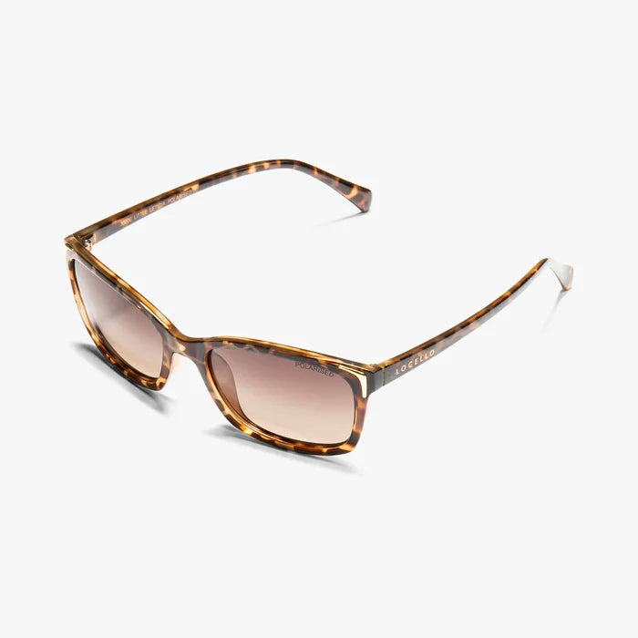 Locello Little Leticia Rectangular Sunglasses Tortoiseshell | Women's Sunglasses | Gretel Lane