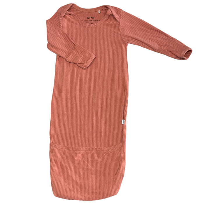 Little Sleepies | Coral Ribbed Gown | Newborn