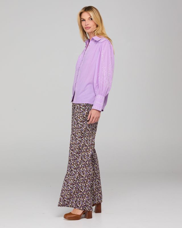 Boom Shankar Women's Purple Floral Print Luca Pant | Gretel Lane