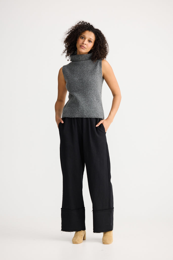 The Shanty Corp Lucerne Sleeveless Knit Top in Charcoal | Women's Knit | Gretel Lane