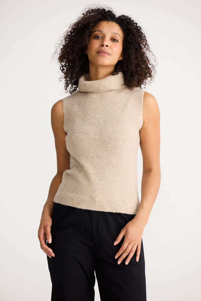 The Shanty Corporation Lucerne Sleeveless Knit Top in Oatmeal | omen's Knitwear | Gretel Lane