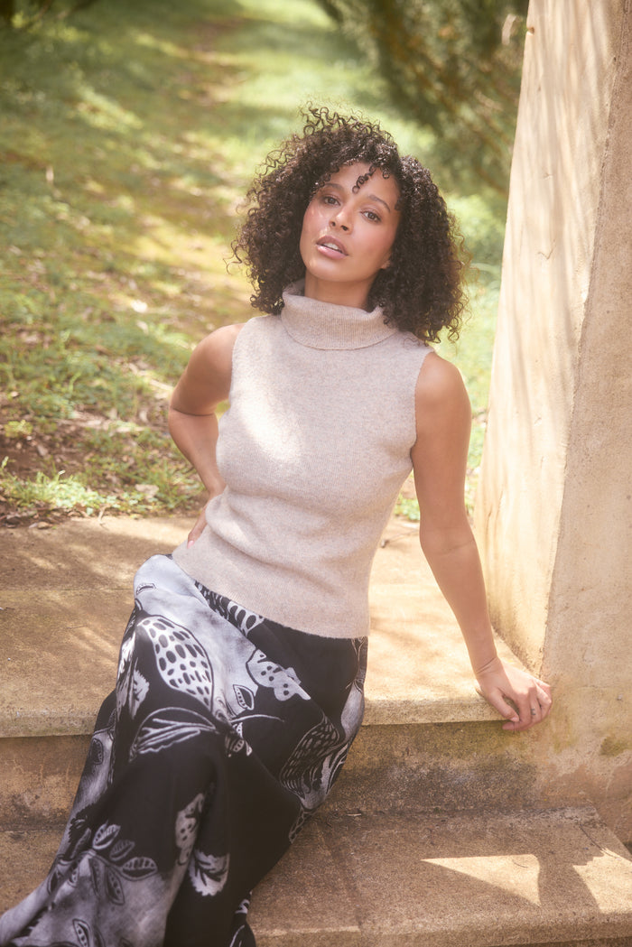 The Shanty Corporation Lucerne Sleeveless Knit Top in Oatmeal | omen's Knitwear | Gretel Lane