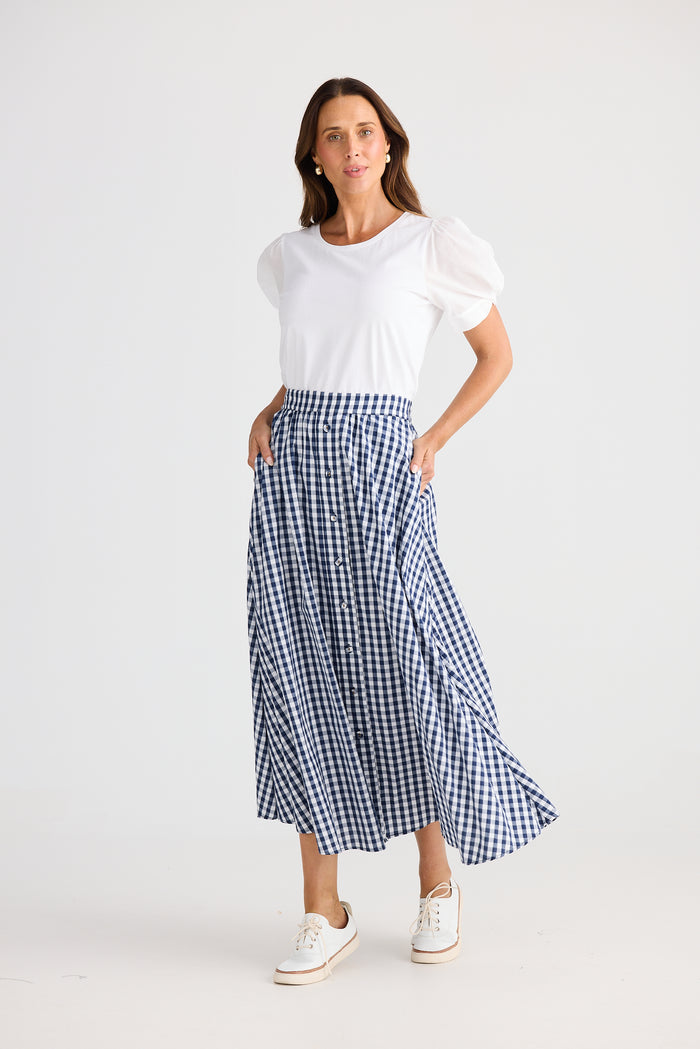 Lucy Skirt (Navy Gingham)