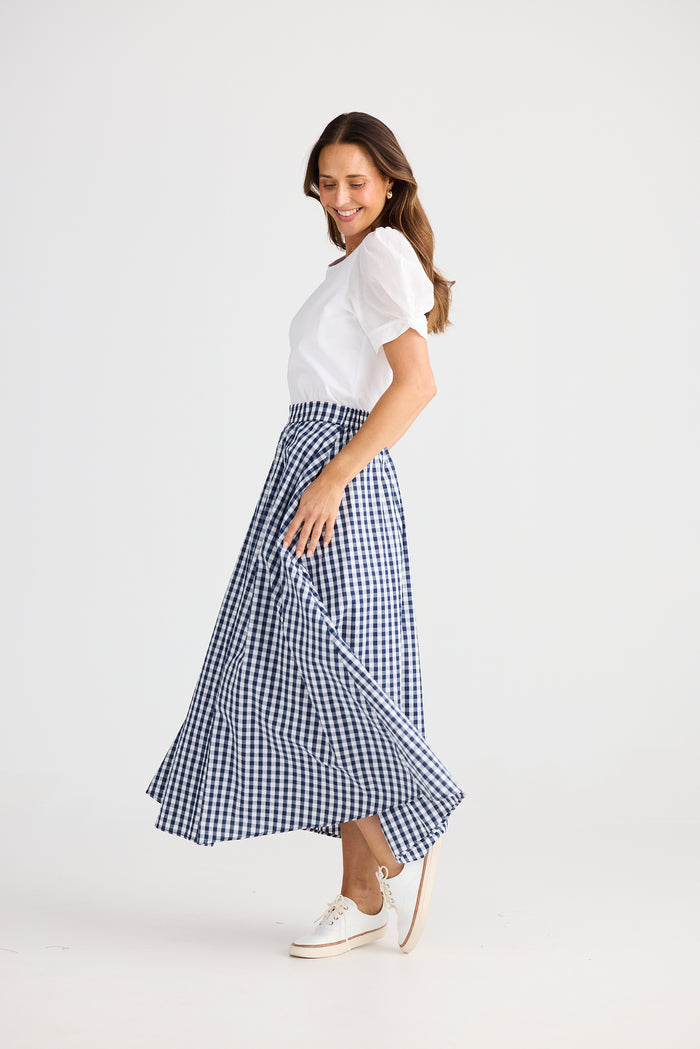 Lucy Skirt (Navy Gingham)