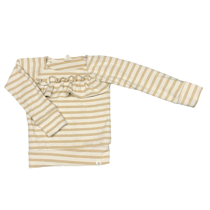 Lulu + Roo | Beige and White Striped Long Sleeve | 18-24m
