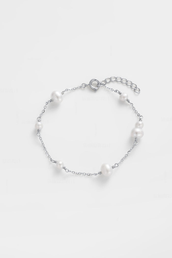 Zafino Silver Chain Pearl Luna Bracelet | Gretel Lane