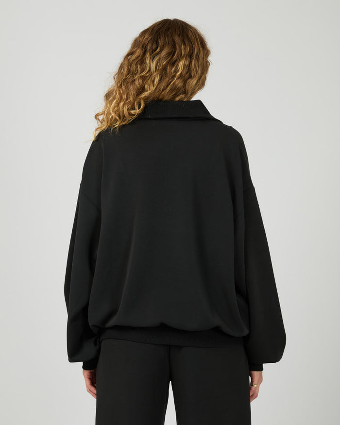 All About Eve Luxe Active 1/4 Zip Sweatshirt in Black | Women's Clothing | Gretel Lane