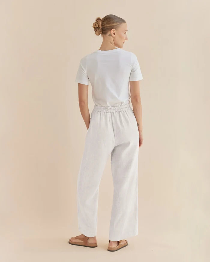 Mabel Linen Pant (White)