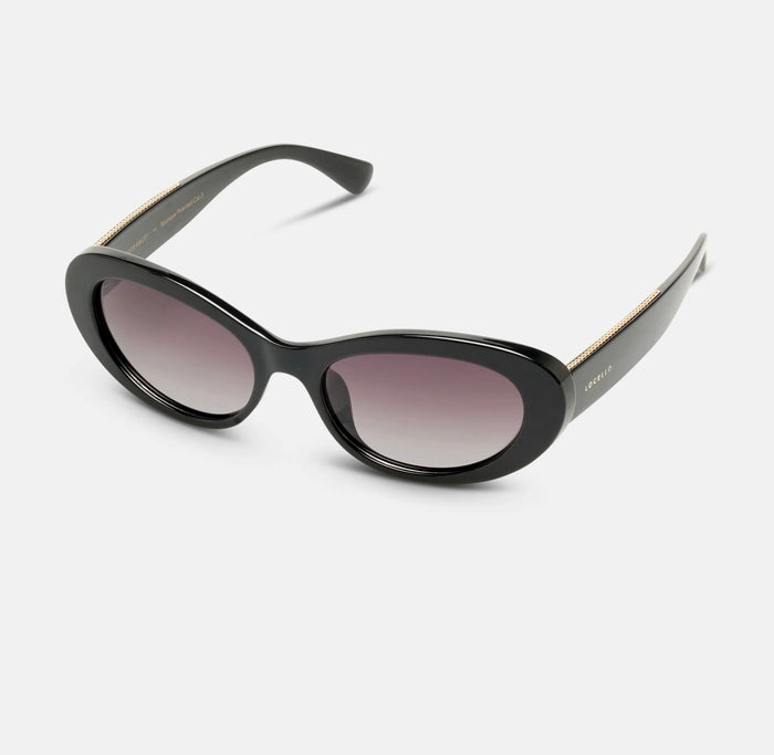 Locello Macey Women's Oval Polarised Sunglasses Black | Women's Sunglasses | Gretel Lane