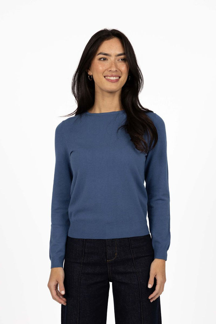 Humidity Women's Blue Knit Mae Jumper | Gretel Lane