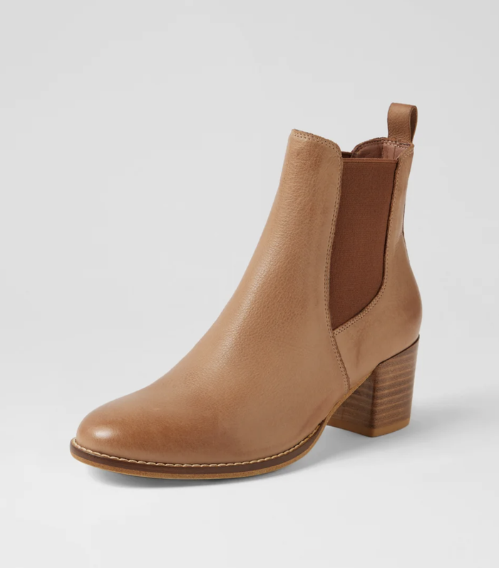 Django & Juliette Women's Tan Leather Mahika Ankle Boot | Gretel Lane