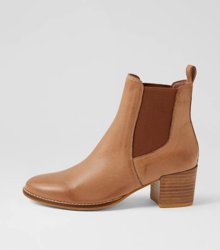 Django & Juliette Women's Tan Leather Mahika Ankle Boot | Gretel Lane